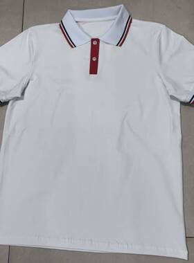 宝鸡烽火中高小学生夏季纯棉校服短袖T恤白色POLO衫上衣校服班服