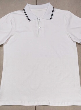 北京白家庄小学生夏季白色纯棉校服短袖吸汗透气Polo领短袖中性款