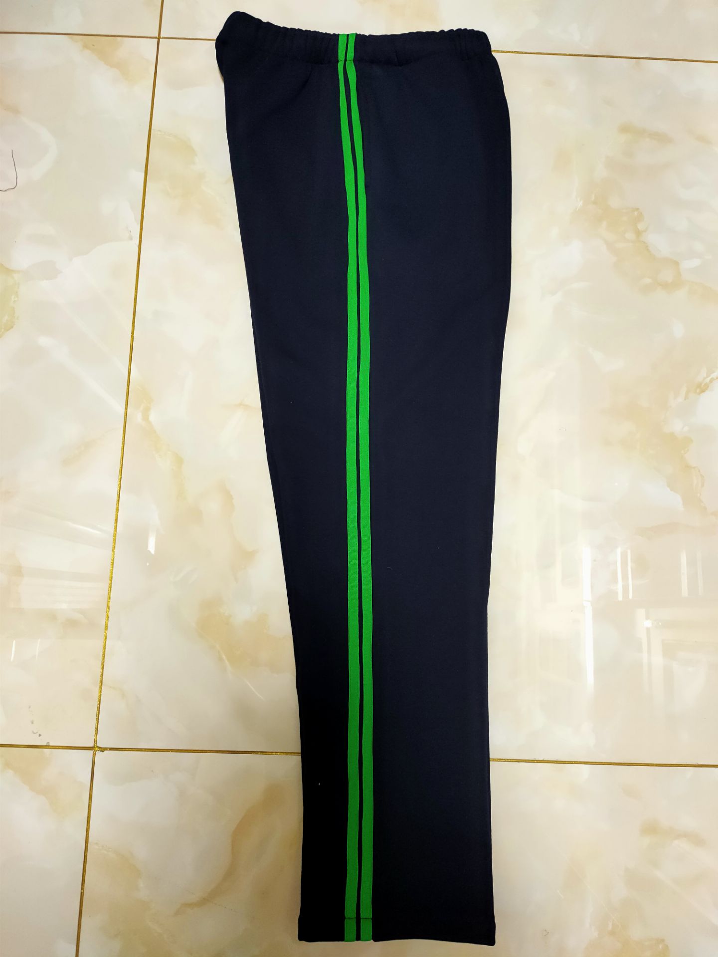 加绒加厚校服裤子绿色纯棉中性款