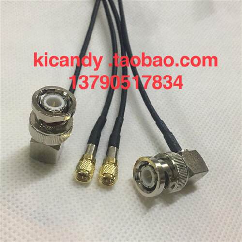 BNC公弯头转M5公头Q9头L5超声波探伤仪换能器加速度10-32UNF软线