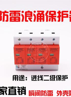 防雷浪涌保护器2P电源避雷器家用开关220v电涌模块4P40KA三相380v