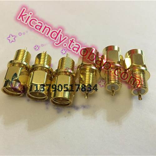 射频SMA-JYD同轴信号连接器 SMA公头50欧SMA-JY带螺纹焊板式座子