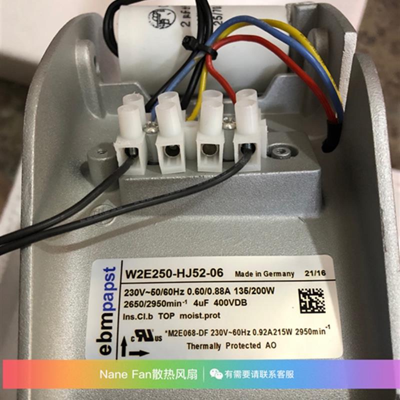 原装德国ebm 28080 230V W2E250-HJ52-06全金属耐高温风机