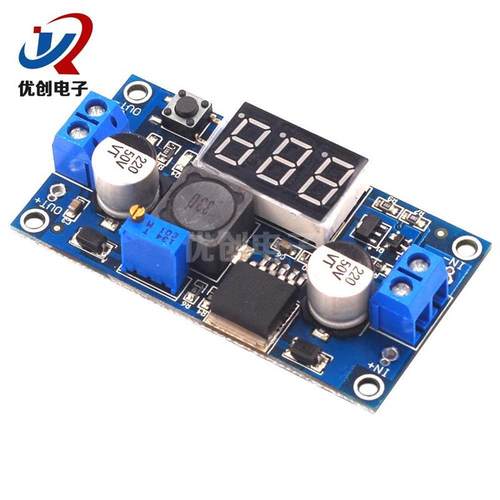 DC-DC升压模块 数字电压表显示 LM2577 升压电路板 3A输出