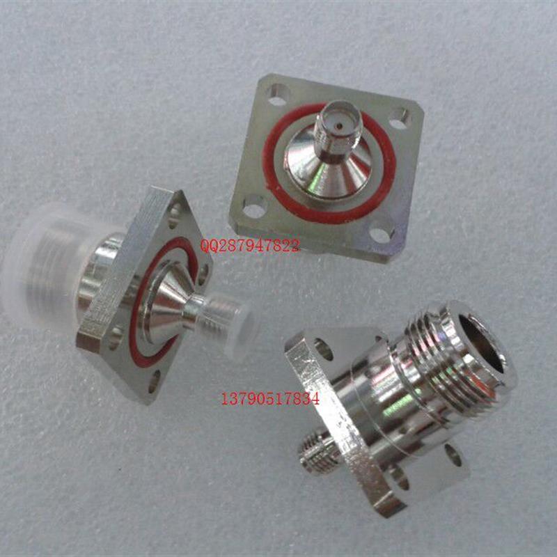 N/SMA-KKF大方板带防水圈 N母带四孔法兰25*25转SMA母外螺纹内孔