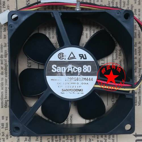 San Ace 80 109R0812M444 CPU风扇  12V 0.09A 3线 静音机箱风扇