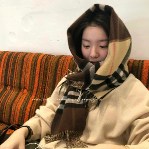 英伦风经典格纹100%纯羊毛围巾