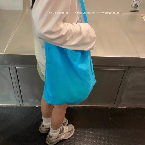 韩系多巴胺时髦帆布包单肩斜挎包