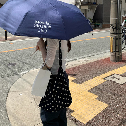 KWAN韩系波点灯芯绒单肩包女ins复古小众大容量托特包2025新款