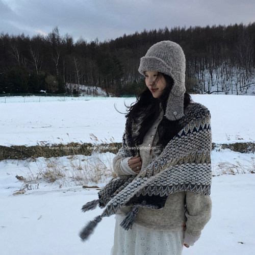 韩国ins纯色可爱飞行帽保暖护耳