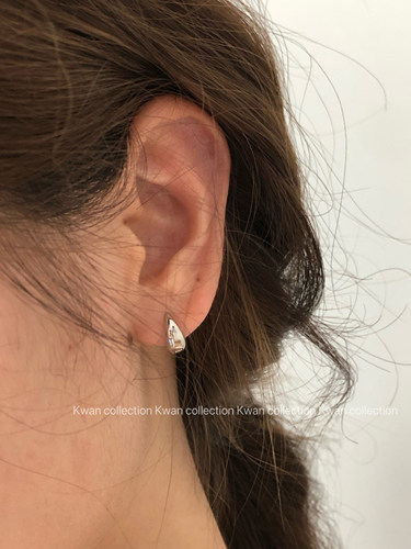 小众水滴耳环素圈法式小金豆耳扣