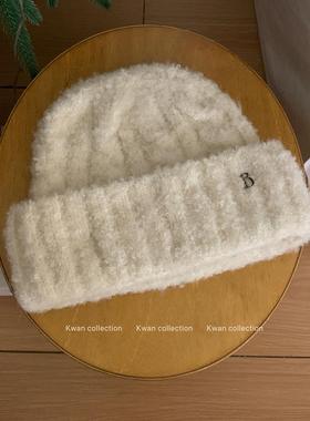 KWAN八奶thebarnn*t纯色毛线帽子女秋冬显脸小针织帽护耳保暖冷帽