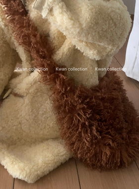 KWAN毛绒包包女毛茸茸可爱单肩包大容量百搭秋冬斜挎包2025新款