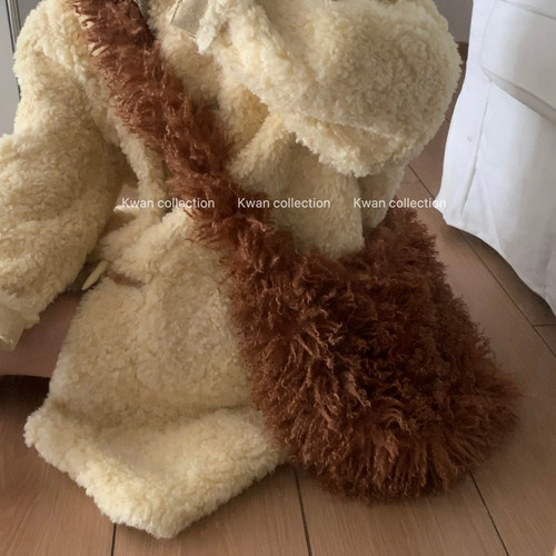 秋冬新款可爱毛绒包包单肩斜挎包