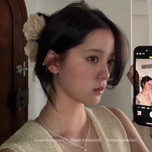 欧阳娜娜同款干枯玫瑰花发夹抓夹