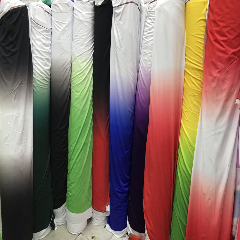 氨纶布料 针织渐变色连衣裙舞台服装民族舞蹈礼服面料DIY弹力布料