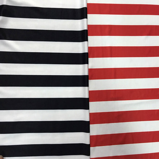 黑白条纹女牛奶丝 Diy手工布料面料针织演出舞台舞蹈服装四面弹力