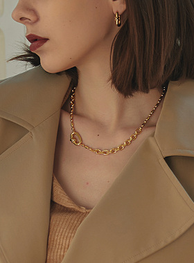 little joys无限符号打结扣链条拼接项链小众ins个性复古风锁骨链