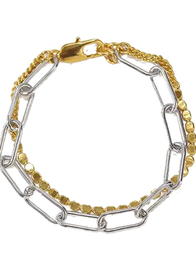 双层链条手链女叠戴in