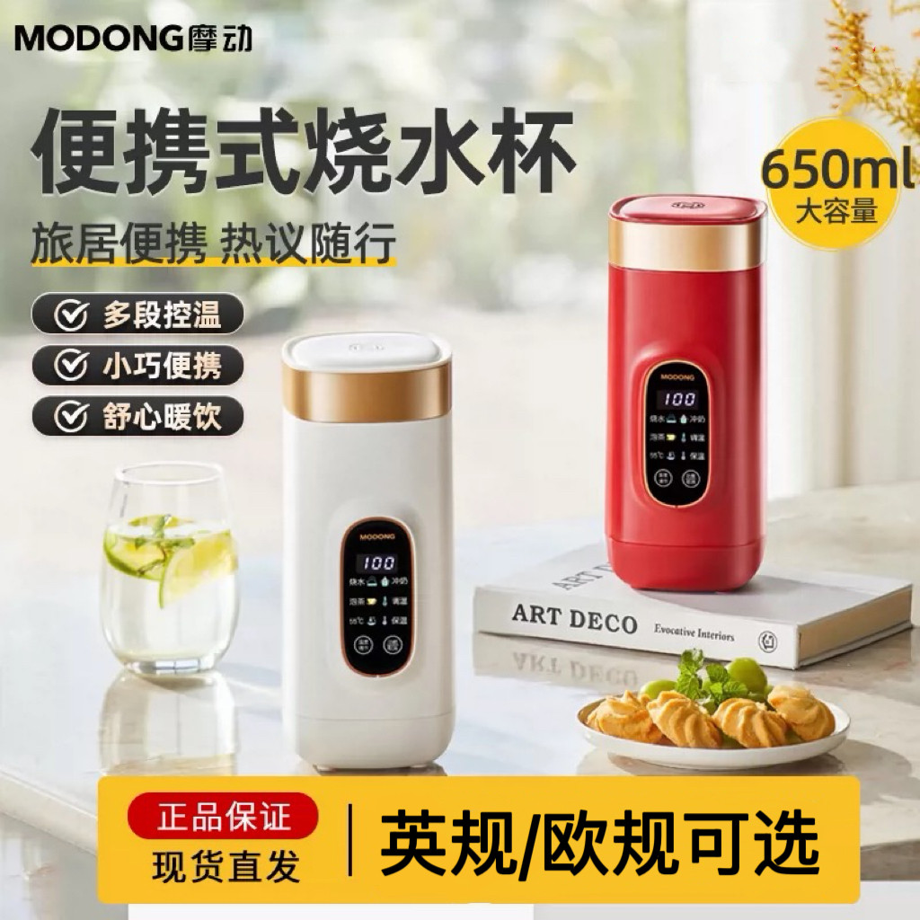 110V电热水杯旅行便携式保温瓶烧水杯小型手拿式电热烧水壶出国用