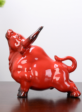 汽车乾坤中控台招财吉祥物摆件牛