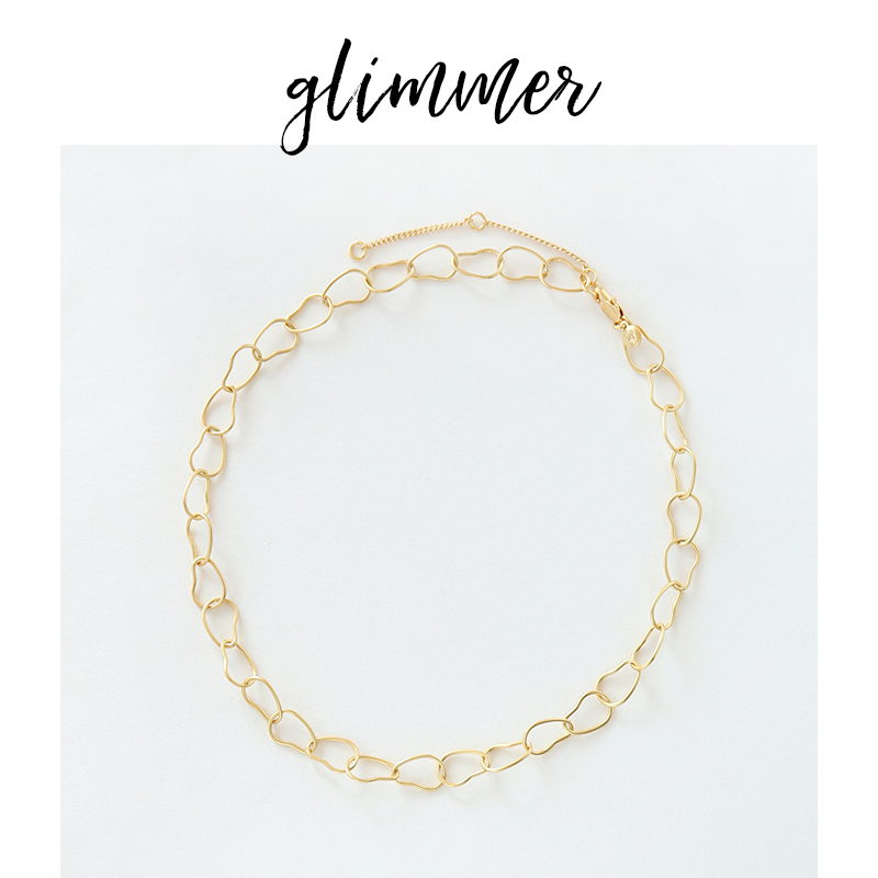 铜镀金不规则圈圈造型欧美风项链