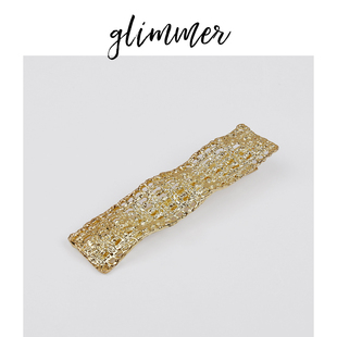 glimmer欧美y单合金肌理波浪发卡长款边夹ins风欧美优雅鸭嘴夹