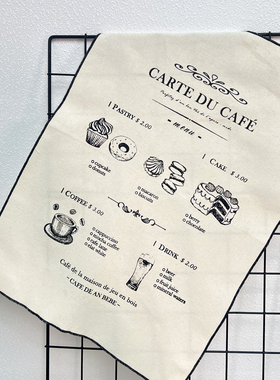 法式纯棉餐巾小资挂布餐布面包甜品咖啡店装饰布拍照道具茶巾