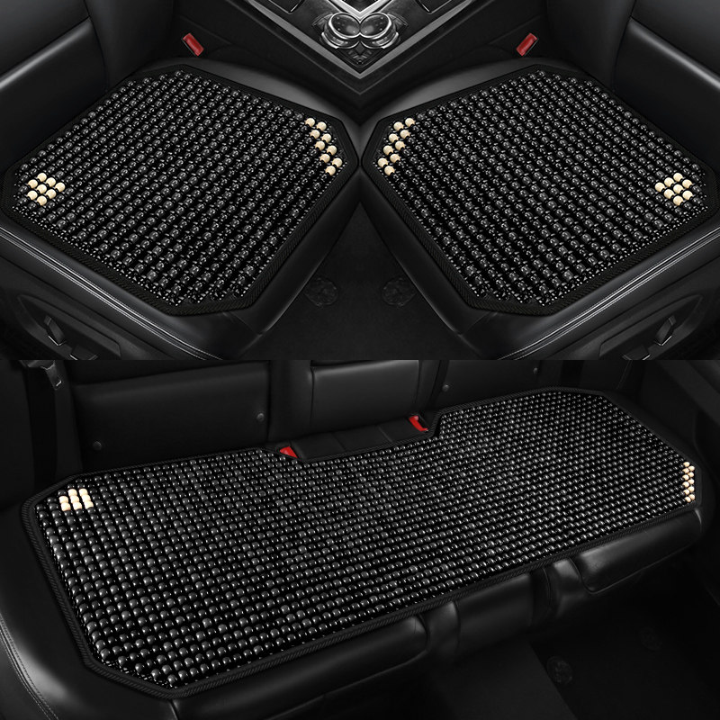 木珠汽车坐垫单片夏季透气无靠背三件套四季通用后排珠子座垫座套