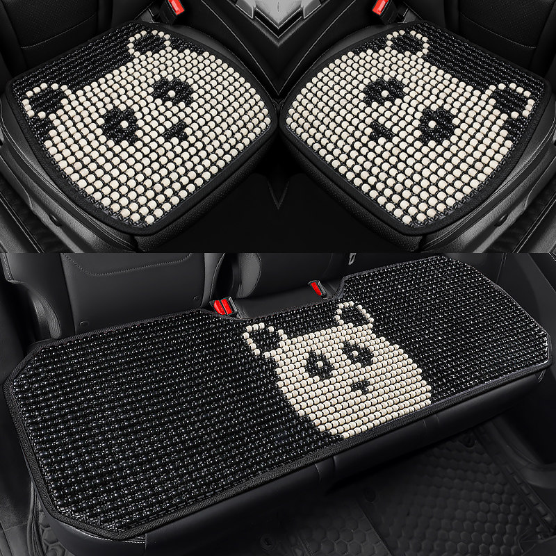 卡通木珠汽车坐垫单片夏季透气凉垫无靠背三件套四季通用后排座垫