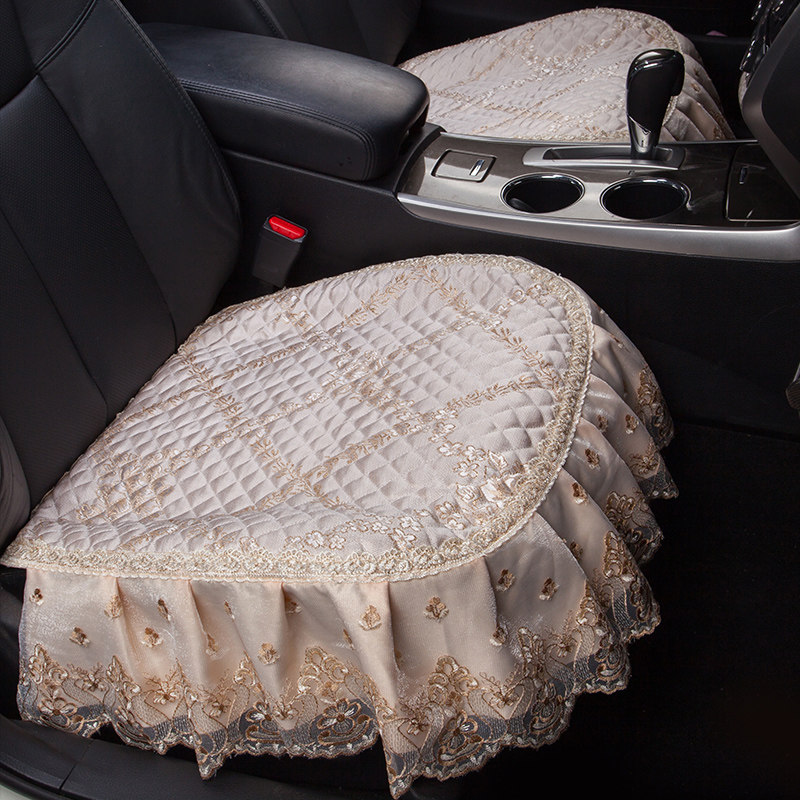 新款蕾丝汽车坐垫四季通用防滑女神无靠背三件套冬季后排座垫座套