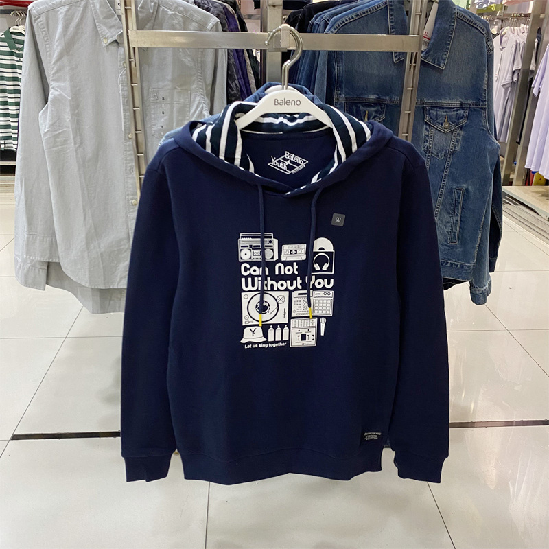 班尼路薄绒连帽卫衣男