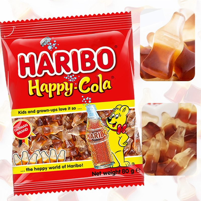 进口Haribo哈瑞宝快乐可乐味软糖儿童橡皮糖可乐瓶糖果喜糖零食