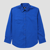 纯棉女衬衫 休闲宽松衬衣外套通勤 女2025秋季 长袖 基础克莱因蓝衬衫