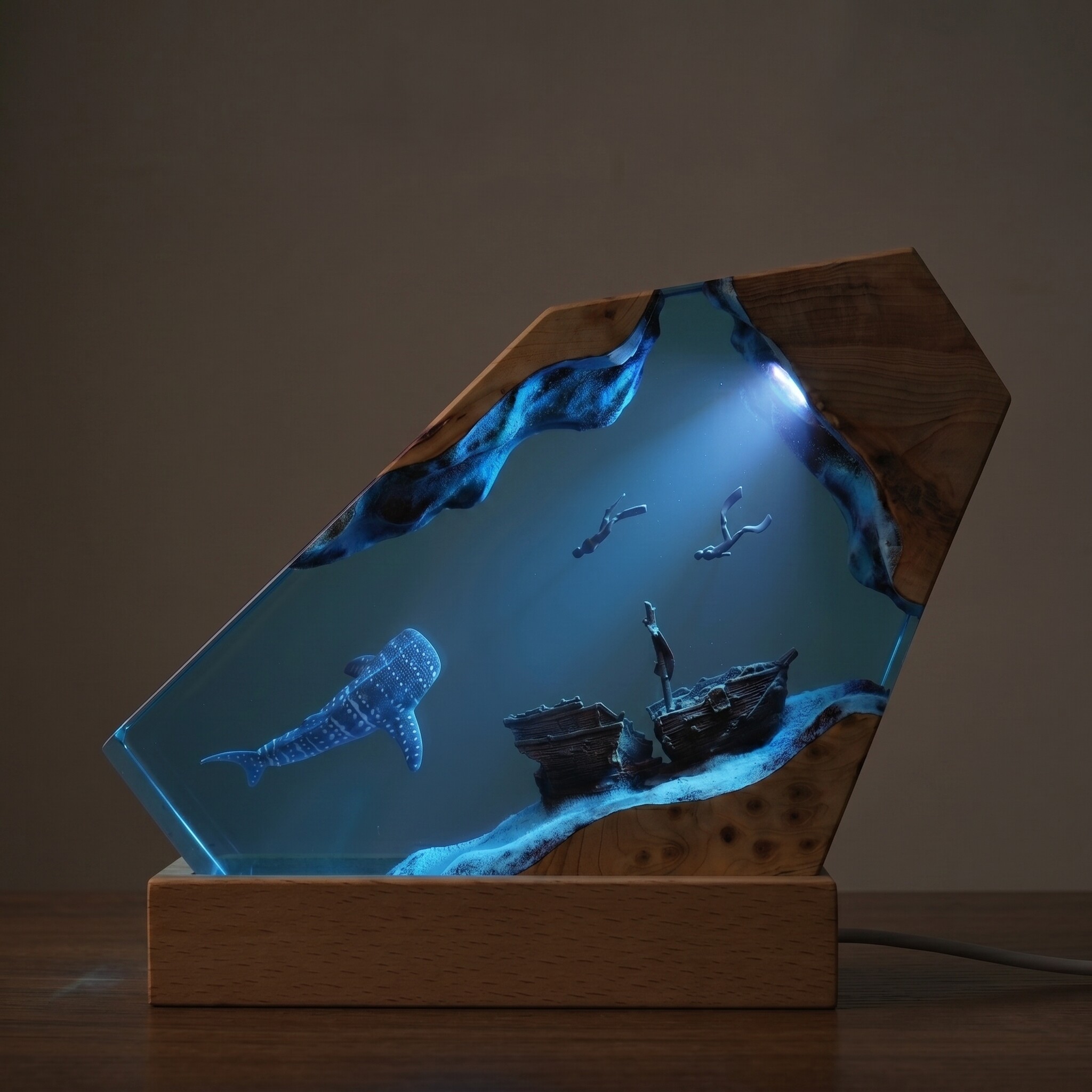 海洋生物树脂桌面摆件氛围灯礼物