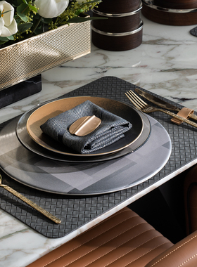 雅龙 现代样板房间餐具展厅餐桌摆台餐具套装餐盘软装轻奢西餐具