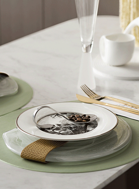 YALON雅龙 新中式样板房餐具套装软装设计高级感展厅餐桌摆台餐垫