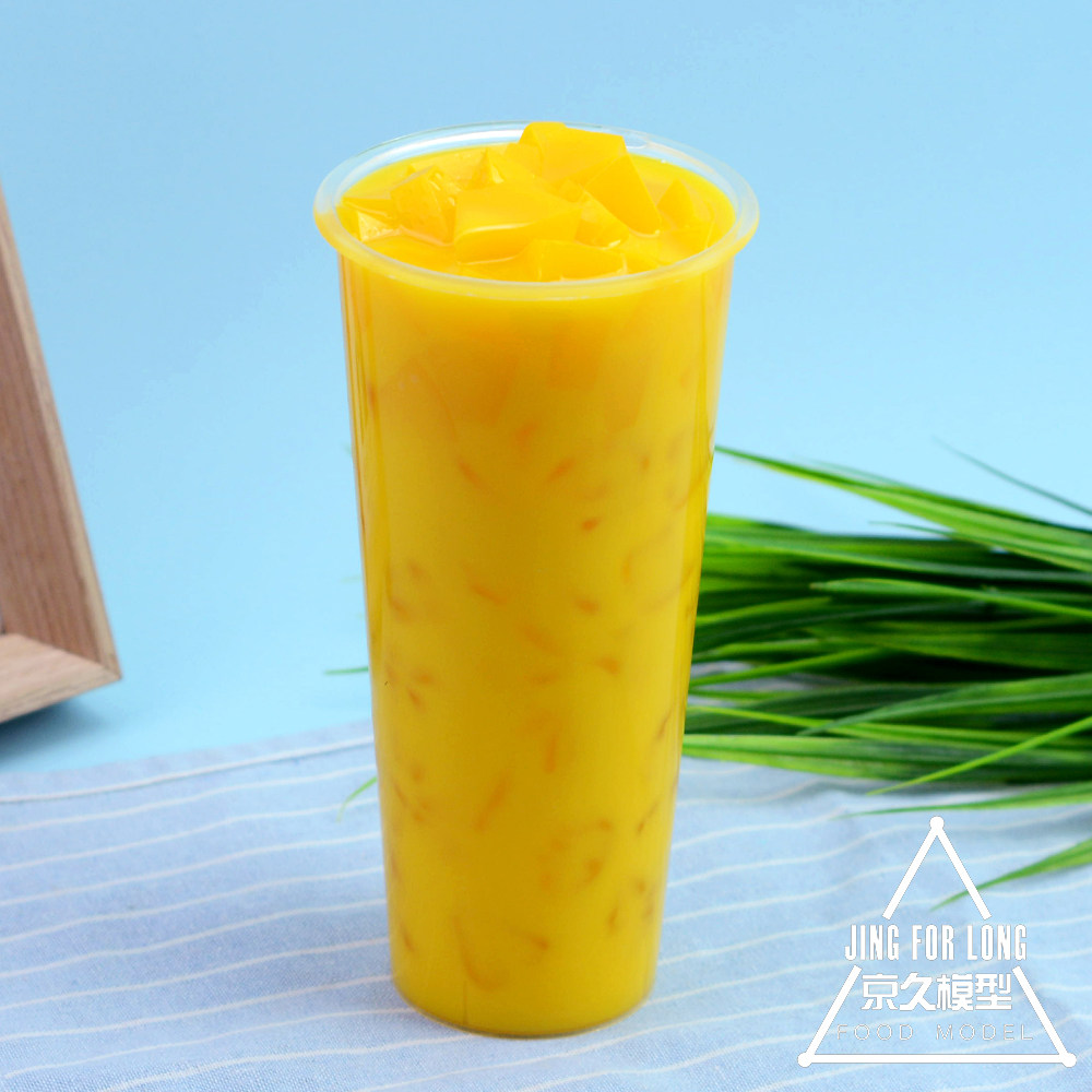 仿真奶昔芒果果肉奶昔模型假芒果肉水果层杯道具橱窗展示商家摆件