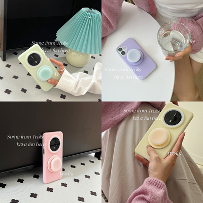 Trolls自制｜糯叽叽半透芝士液态硅胶磁吸手机壳清新ins奶油黄保护套适用华为pura80Pro苹果17小米15vivooppo