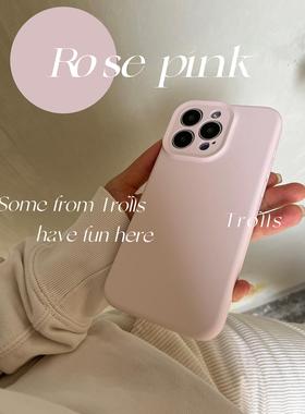 Trolls|独特的粉白色 强力磁吸高质量全包镜头真液态硅胶手机壳软糯防摔适用苹果16/findx8华为mate70/pura80