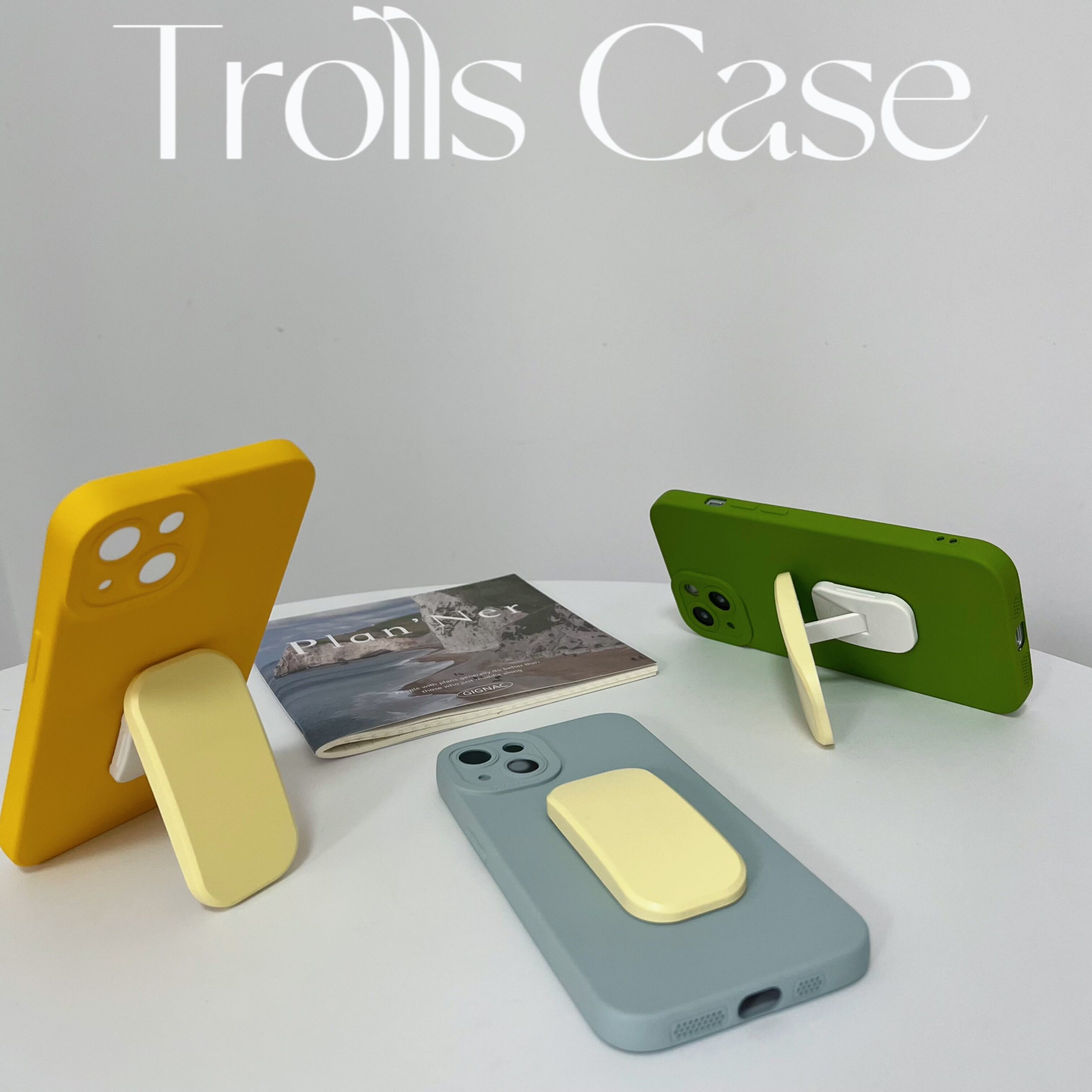 小众高级感莫兰迪绿色华为P70手机壳mate50pro荣耀90韩国奶黄色推拉支架适用苹果15/16全包防摔VIVOS16小米13