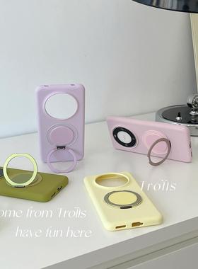 Trolls|时光齿轮 360度旋转可磁吸支架适用mate70pro+华为Pura80Pro小米17iphone16promax液态硅胶手机壳软糯
