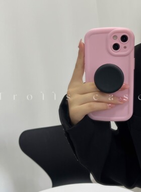 Trolls【蜜桃奶油粉】ins黑色泡泡支架华为p60/mtae50pro手机壳P40pro适用mate30全包防摔软壳iphone14promax