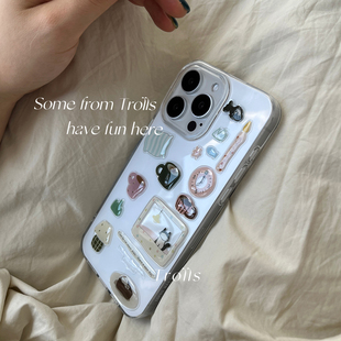 Trolls|猫咪鱼缸电视 盐系ins猫猫DIY果冻立体贴纸双层手机壳适用华为mate70Pro/nova14小米15iphone16reno14