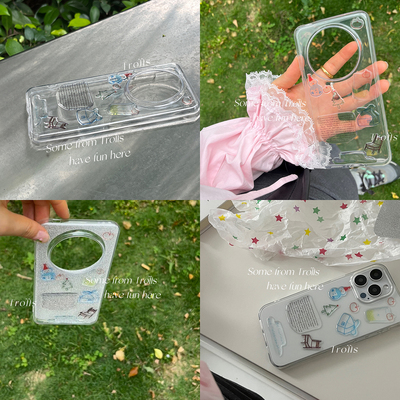 Trolls|咕一个雪人 ins博主同款闪粉diy雪人贴纸手机壳两用细闪卡纸高透软壳适用华为mate70Pro苹果16/小米17