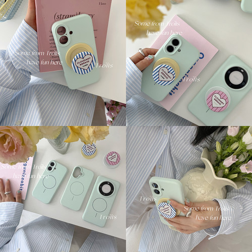 Trolls|春夏配色 黄油芝士支架~chao舒适握感液态硅胶磁吸手机壳华为mate70Pro小米15适用苹果16系列按键全包