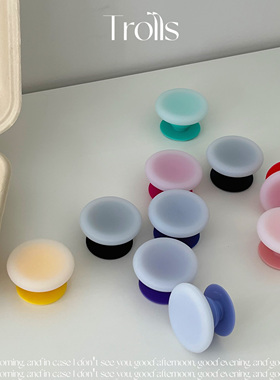 Trolls|原创半透糯米糍软胶手机壳支架粘贴式小众ins风简约手持款
