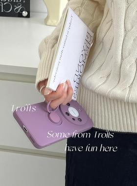 Trolls|温柔加仑紫色360度旋转指环支架手机壳适用华为mate70Pro全包软壳可手持可横放苹果16/小米15oppo三星