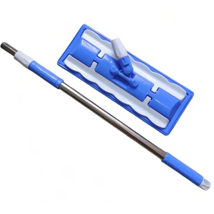 拖把杆子夹板平板拖把杆子不锈钢金属加厚加粗替换配件板子头旋转