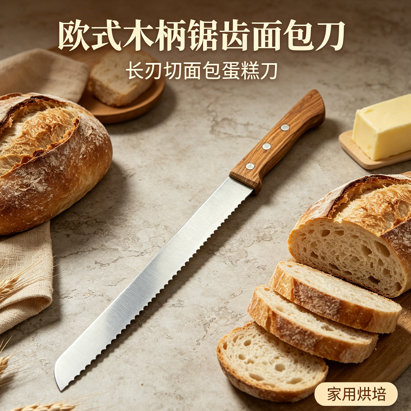 烘焙锯齿面包刀，不易掉渣